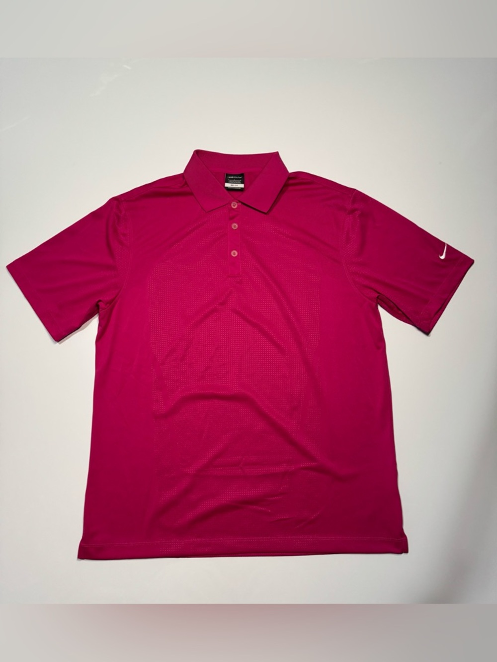 Nike Golf Polo Shirt Mens Large Fuchsia Dri Fit Tour Performance Polo Size Large